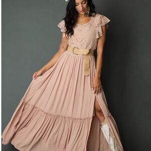 Joyfolie Macienne Maxi Dress in Blush